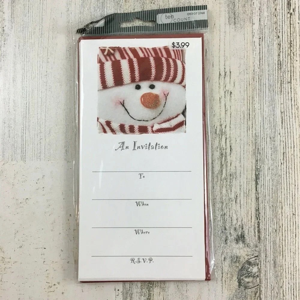 NEW Masterpiece Studios Holiday Christmas Party Invitations Snowman 10 Count